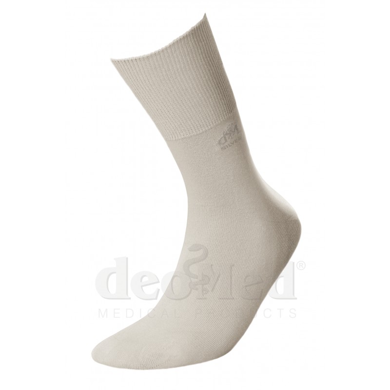 Calcetines de algodón con hilo de plata. Sin costuras y sin gomas.
